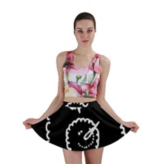 Funny Black And White Doodle Snowballs Mini Skirt by yoursparklingshop