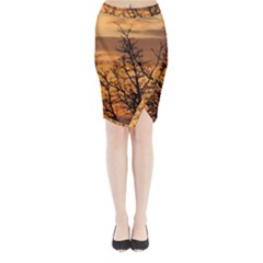 Colorful Sunset Midi Wrap Pencil Skirt by picsaspassion