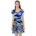 Colorful Floral Art Short Sleeve Skater Dress View1