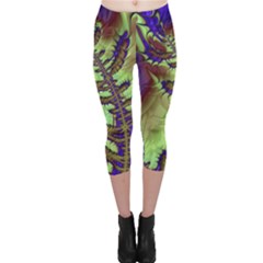 Freaky Friday, Blue Green Capri Leggings  by Fractalworld