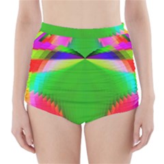 Colorful Abstract Butterfly With Flower  High-waisted Bikini Bottoms by designworld65