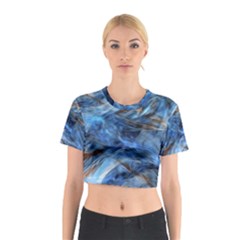 Blue Colorful Abstract Design  Cotton Crop Top by designworld65