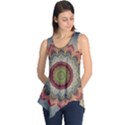 Folk Art Lotus Mandala Dirty Blue Red Sleeveless Tunic View1