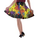 Crazy Multicolored Double Running Splashes Horizon A-line Skater Skirt View2