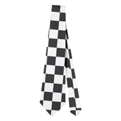 Sports Racing Chess Squares Black White Neckties (two Side)  by EDDArt