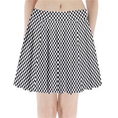 Sports Racing Chess Squares Black White Pleated Mini Skirt by EDDArt