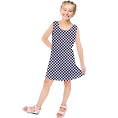 Sports Racing Chess Squares Black White Kids  Tunic Dress by EDDArt