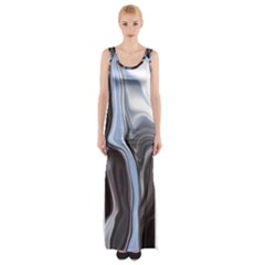 Metallic And Chrome Maxi Thigh Split Dress by digitaldivadesigns