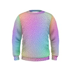 Rainbow Colorful Grid Kids  Sweatshirt by designworld65