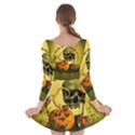 Halloween, Funny Pumpkins And Skull With Spider Long Sleeve Skater Dress View2