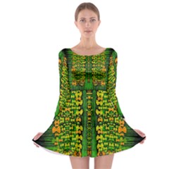 Magical Forest Of Freedom And Hope Long Sleeve Skater Dress by pepitasart