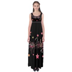 Happy Holidays 3 Empire Waist Maxi Dress by Valentinaart