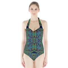 A Bird I Am From Paradise Halter Swimsuit by pepitasart