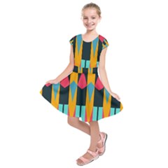 Shapes And Stripes             Kids  Short Sleeve Dress by LalyLauraFLM