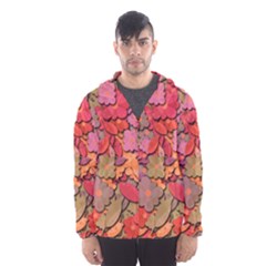 Beautiful Floral Design Hooded Wind Breaker (men) by Valentinaart