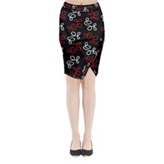 Elegance - Red  Midi Wrap Pencil Skirt by Valentinaart