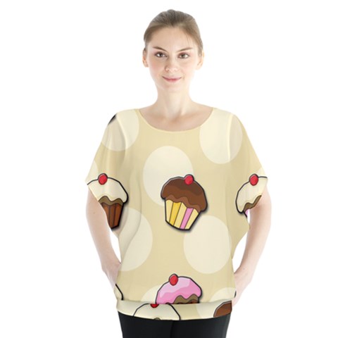 Colorful Cupcakes Pattern Blouse by Valentinaart