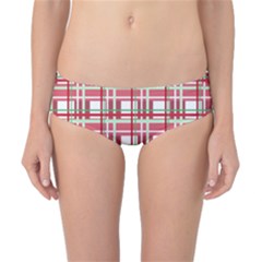 Red Plaid Pattern Classic Bikini Bottoms by Valentinaart