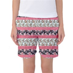 Cute Flower Pattern Women s Basketball Shorts by Brittlevirginclothing