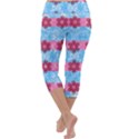 Pink Snowflakes Pattern Capri Yoga Leggings View4