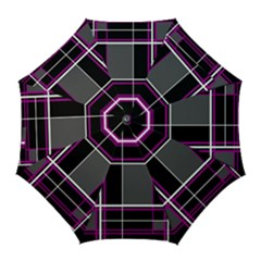 Simple Magenta Lines Golf Umbrellas by Valentinaart