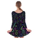 Decorative Xmas pattern Long Sleeve Velvet Skater Dress View2