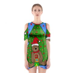 Xmas Gifts Cutout Shoulder Dress by Valentinaart