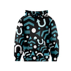 Cyan Direction  Kids  Pullover Hoodie by Valentinaart