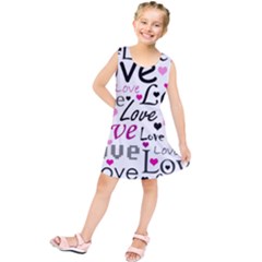 Love Pattern - Magenta Kids  Tunic Dress by Valentinaart