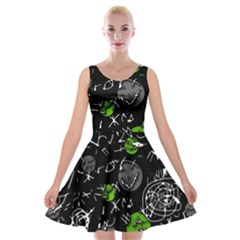 Green Mind Velvet Skater Dress by Valentinaart