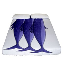 Mackerel  - Purple Fitted Sheet (queen Size) by Valentinaart