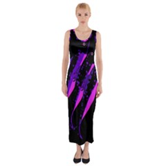 Purple Fish Fitted Maxi Dress by Valentinaart