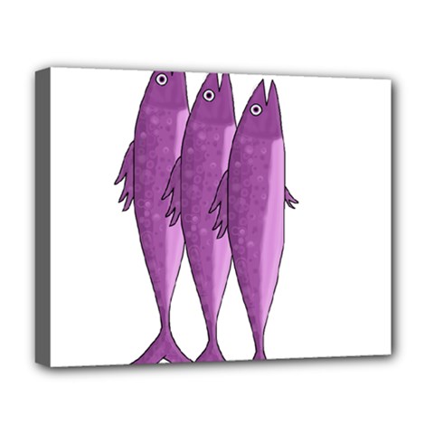 Mackerel - Magenta Deluxe Canvas 20  X 16   by Valentinaart