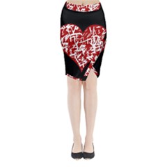 Valentine s Day Design Midi Wrap Pencil Skirt by Valentinaart