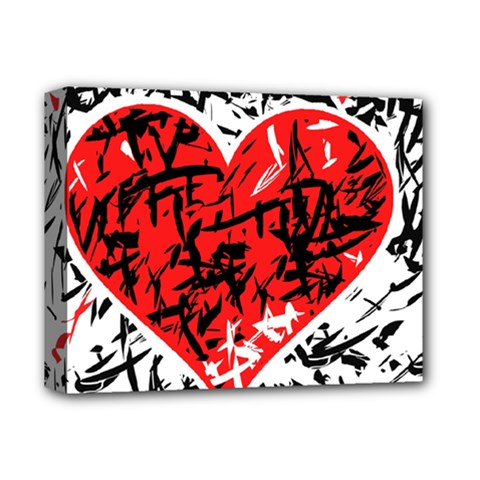 Red Hart - Graffiti Style Deluxe Canvas 14  X 11  by Valentinaart