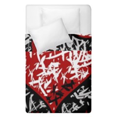 Red Graffiti Style Hart  Duvet Cover Double Side (single Size) by Valentinaart