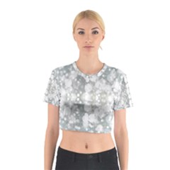 Light Circles, Watercolor Art Painting Cotton Crop Top by picsaspassion