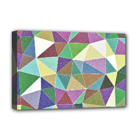 Colorful Triangles, Pencil Drawing Art Deluxe Canvas 18  X 12   by picsaspassion