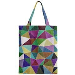 Colorful Triangles, Pencil Drawing Art Zipper Classic Tote Bag by picsaspassion