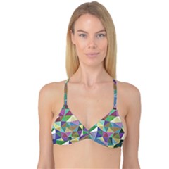 Colorful Triangles, Pencil Drawing Art Reversible Tri Bikini Top by picsaspassion