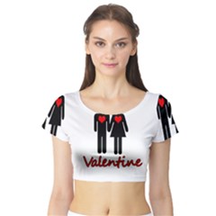 Be Mine Valentine Short Sleeve Crop Top (tight Fit) by Valentinaart