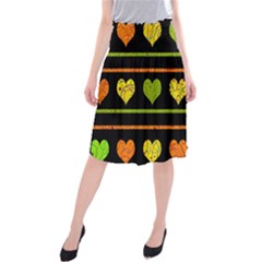 Colorful Harts Pattern Midi Beach Skirt by Valentinaart