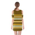 Elegant Shades of Primrose Yellow Brown Orange Stripes Pattern Shoulder Cutout One Piece View2