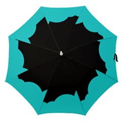 Black And Cyan Straight Umbrellas by Valentinaart