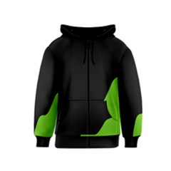 Black And Green Kids  Zipper Hoodie by Valentinaart