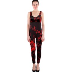 Small Red Roses Onepiece Catsuit by Brittlevirginclothing