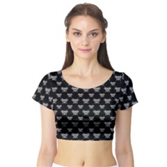 Body Part Monster Illustration Pattern Short Sleeve Crop Top (tight Fit) by dflcprintsclothing