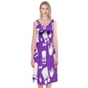 Gentleman pattern - purple and white Midi Sleeveless Dress View1