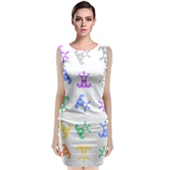 Rainbow Clown Pattern Classic Sleeveless Midi Dress by Amaryn4rt