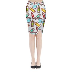 Seamless Pixel Art Pattern Midi Wrap Pencil Skirt by Amaryn4rt